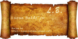 Luzsa Balázs névjegykártya